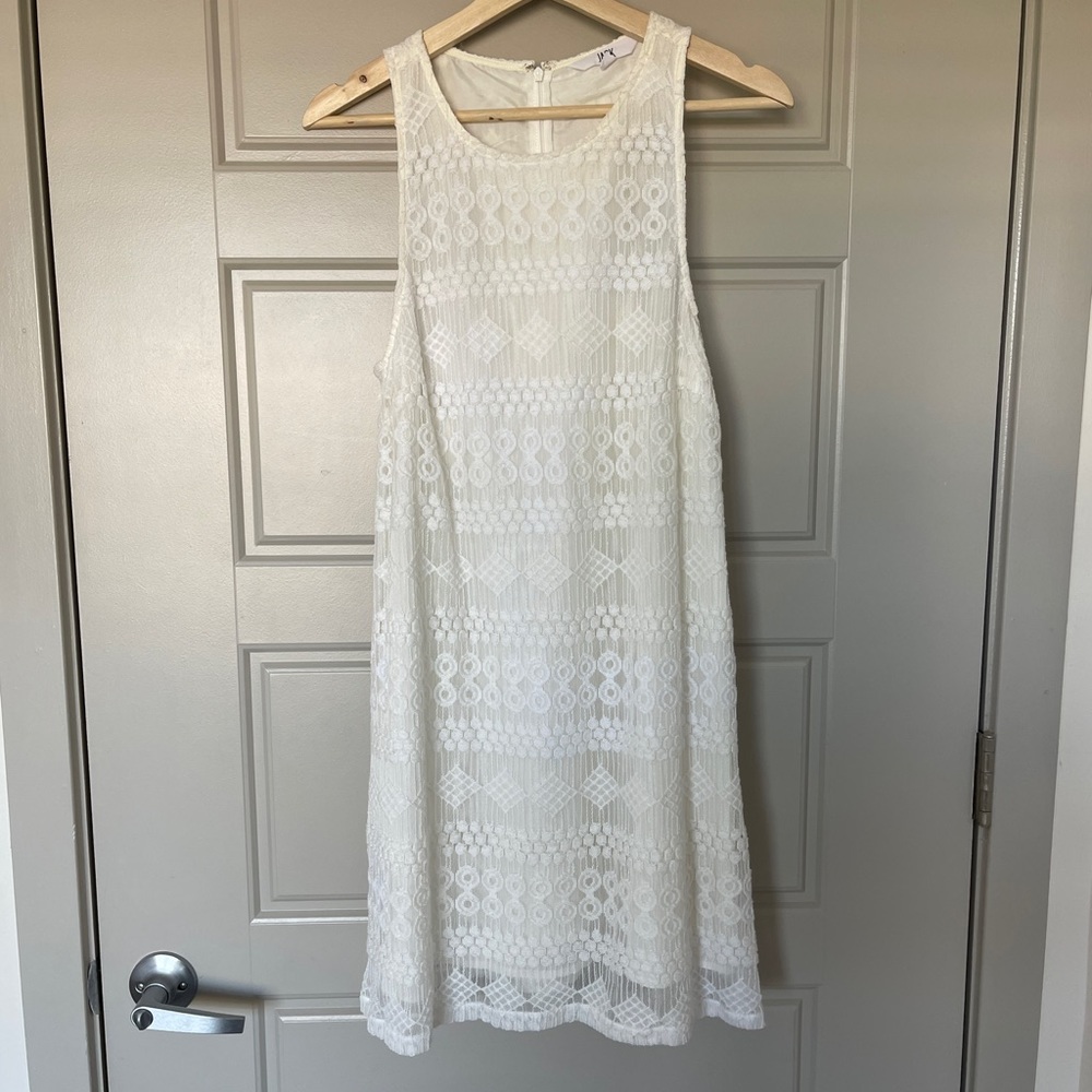 White Lace Tunic Tank Dress